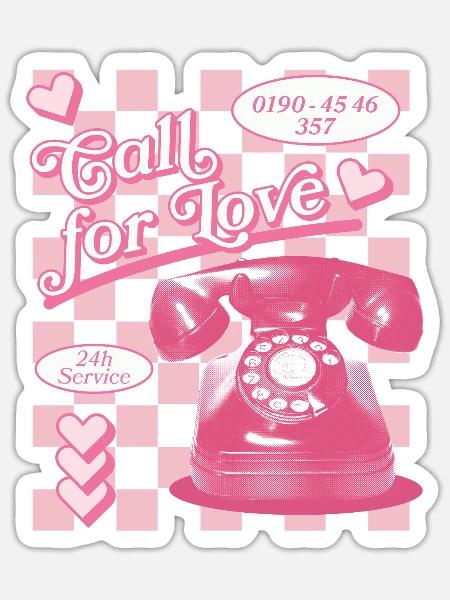 Call for Love Hotline Ästhetik - Sticker Größe S (10 x 10 cm) - Mattweiß