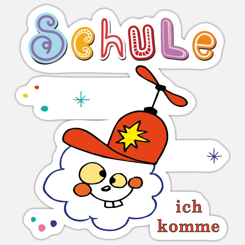 Écolier Enfant - Sticker taille S (10 x 10 cm) - blanc mat