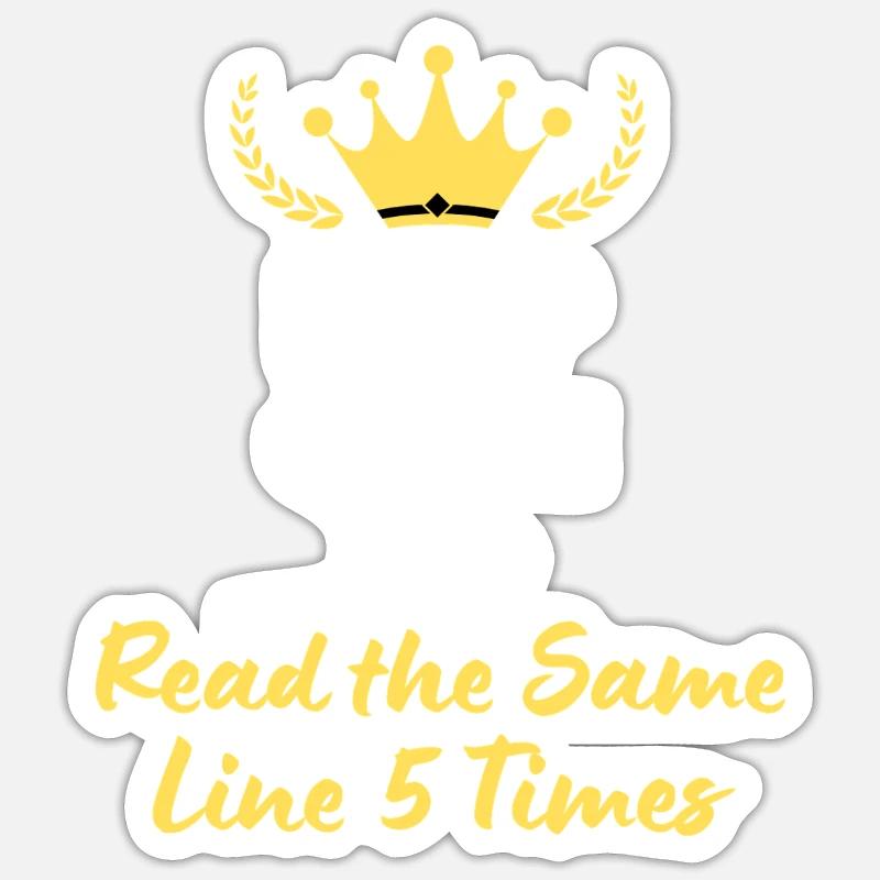Keep Calm and Read the Same Line 5 Times - Sticker size S (10 x 10 cm) - white matte