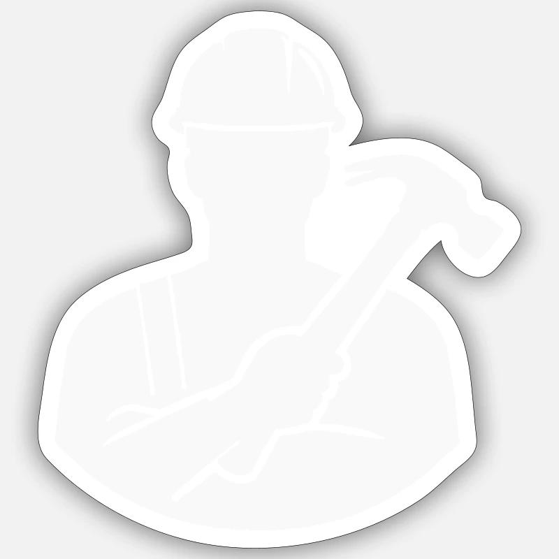 handwerker - Sticker Größe S (10 x 10 cm) - Mattweiß