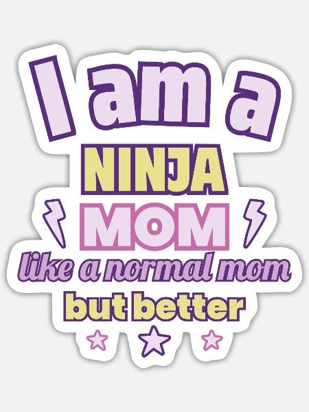 Ninja-Mama, Muttertag Geschenk, Kampfsport - Sticker størrelse S (10 x 10 cm) - mat hvid