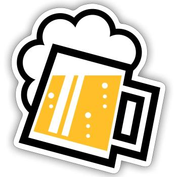 XBayrisches Original (2-farbig) - Sticker Größe S (10 x 10 cm) - Mattweiß - Vorne