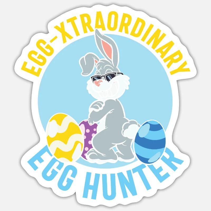 Egg-Xtraordinary - Sticker Größe S (10 x 10 cm) - Mattweiß