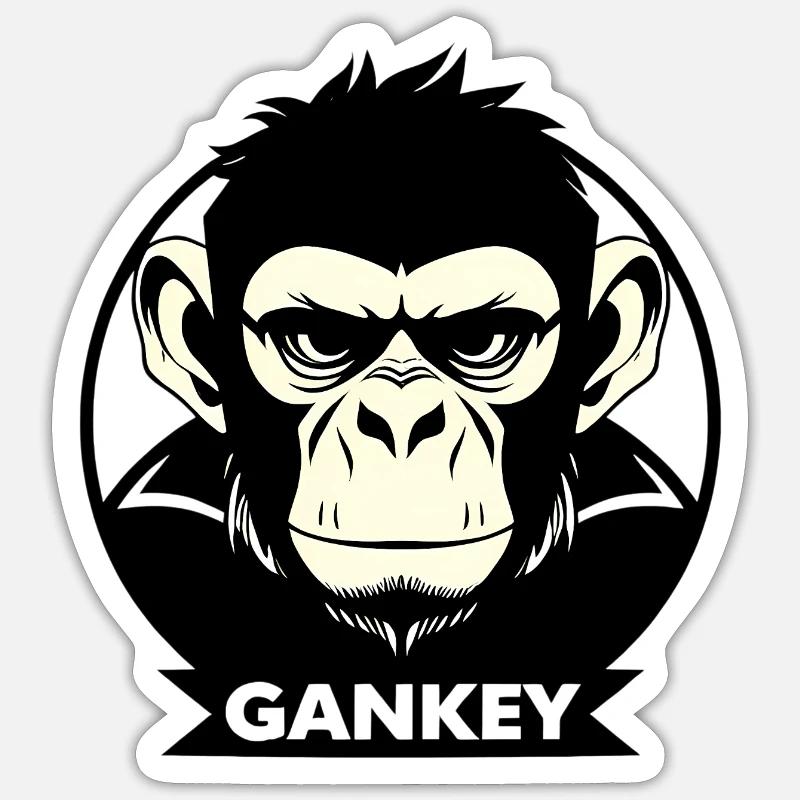 Gankey Monkey Sticker Größe S (10 x 10 cm)