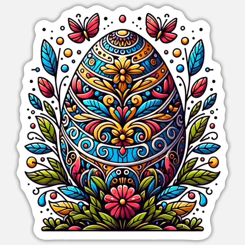 Easter Pattern Sticker size S (10 x 10 cm)