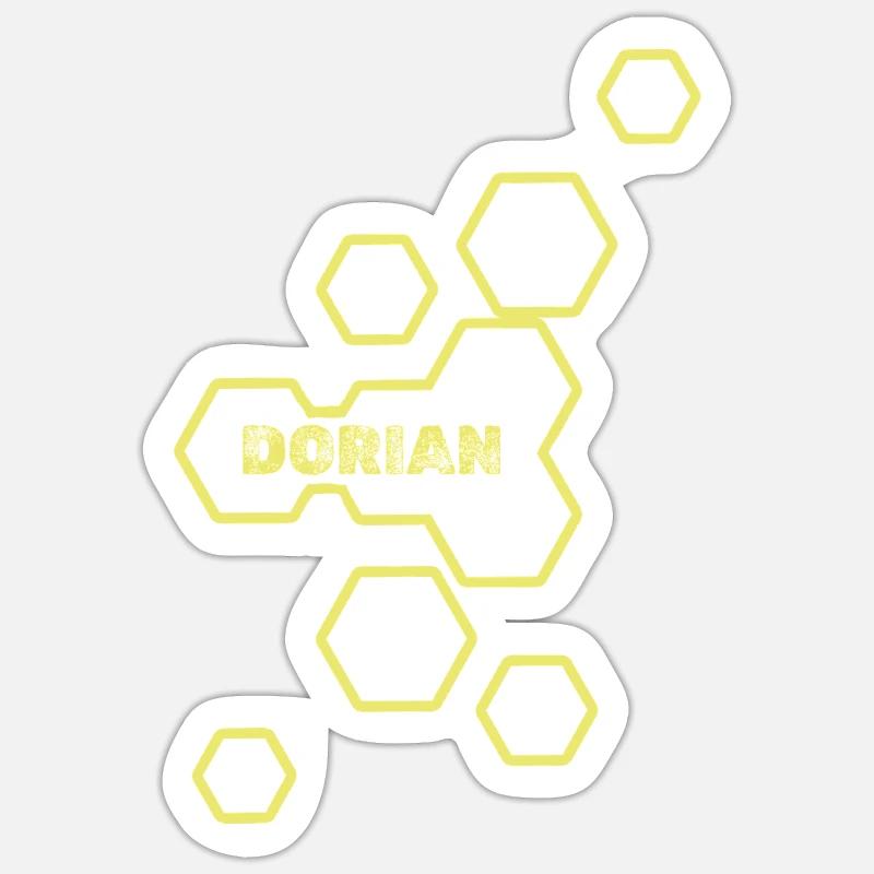Dorian comme nom - Sticker taille S (10 x 10 cm) - blanc mat