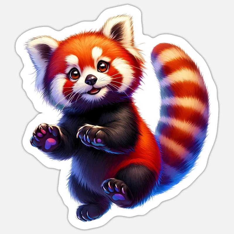 Red panda - Sticker size S (10 x 10 cm) - white matte