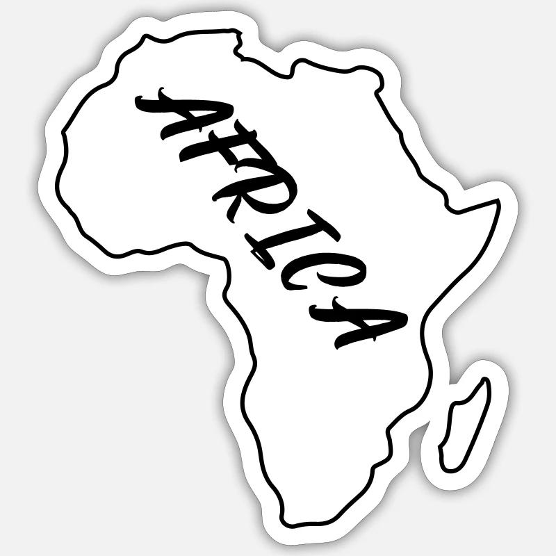 Aperçu de l’Afrique - Sticker taille S (10 x 10 cm) - blanc mat