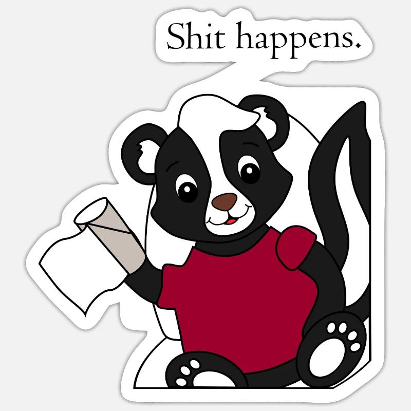 Skunk Pixie Shit happens Sticker size S (10 x 10 cm)
