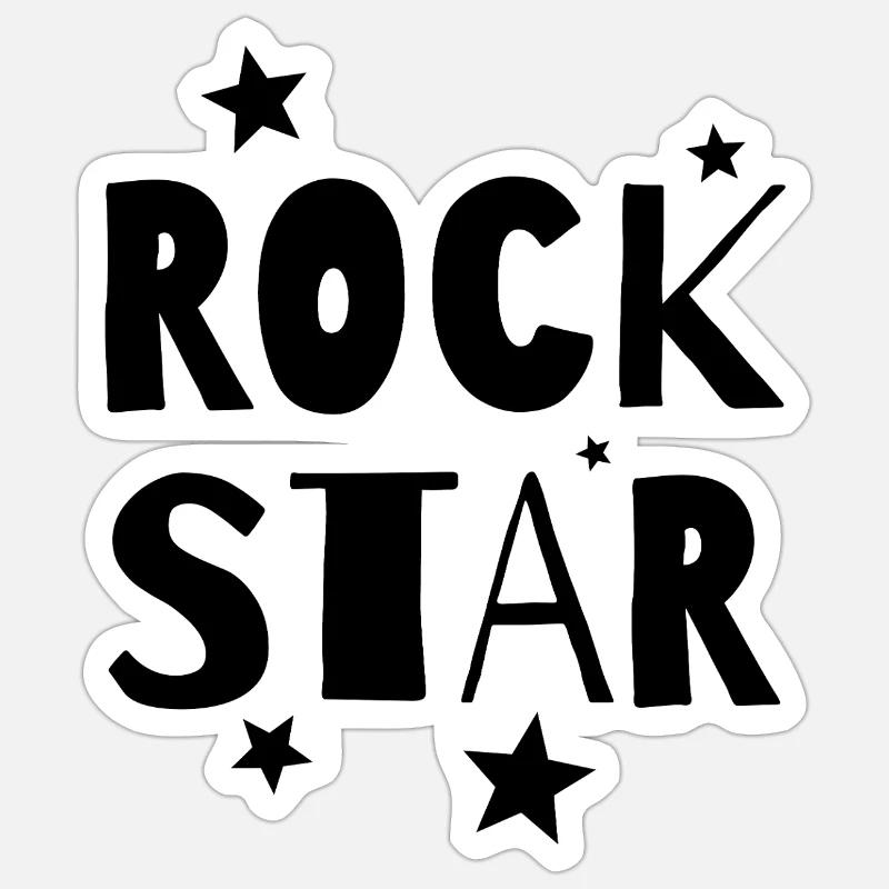 Rock Star - Sticker Größe S (10 x 10 cm) - Mattweiß