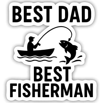 Bester Papa bester Angler Angler Vatertag - Sticker Größe S (10 x 10 cm) - Mattweiß - Vorne
