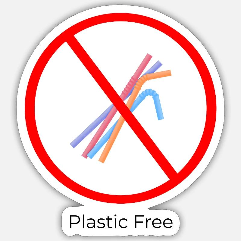 Plastic Free Symbol - Sticker Größe S (10 x 10 cm) - Mattweiß