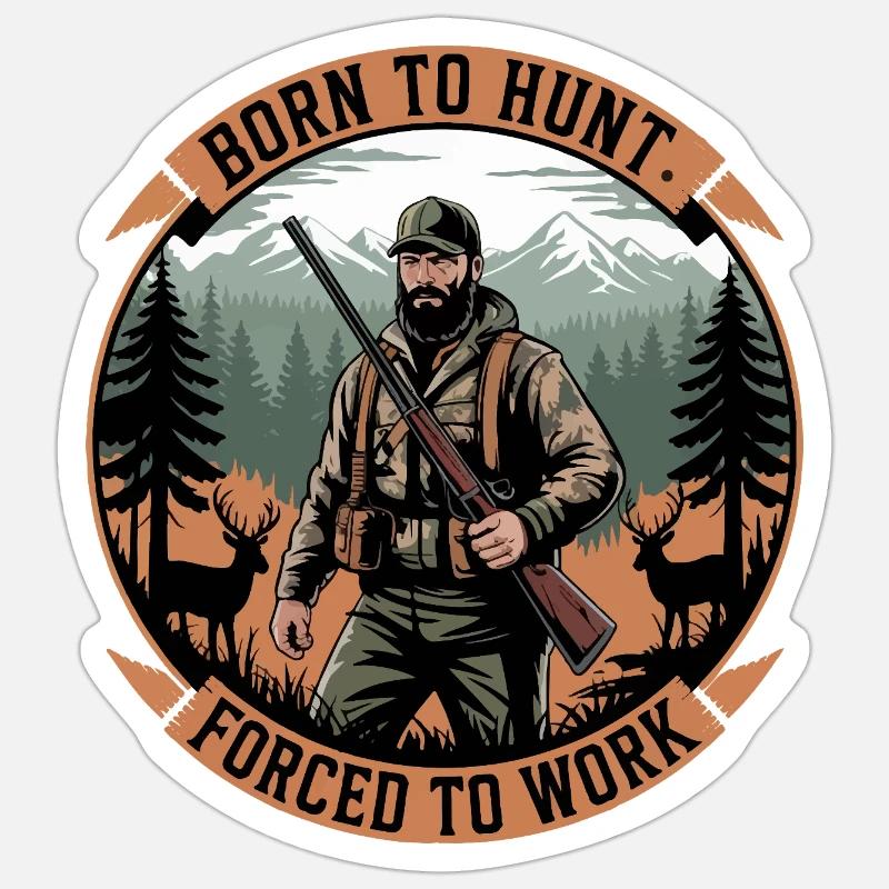 Né pour hunt_2 Sticker taille S (10 x 10 cm)
