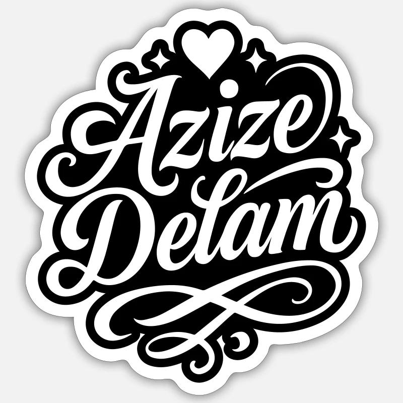 Azize Delam Persisch Liebe - Sticker Größe S (10 x 10 cm) - Mattweiß