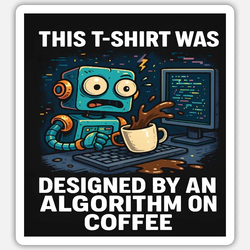 Algorithm on coffe 1 - Sticker size S (10 x 10 cm) - white matte