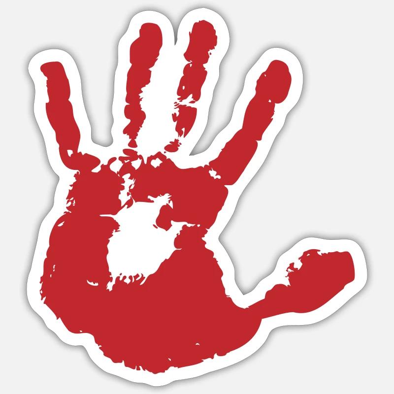Encre d’impression à la main empreinte de main non interdite ne pas Sticker taille S (10 x 10 cm)