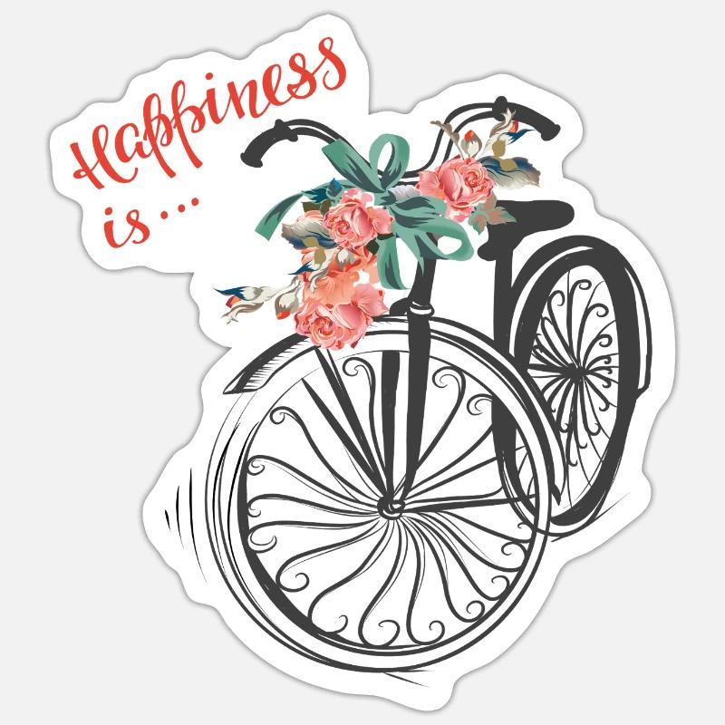 Le bonheur, c’est... - Sticker taille S (10 x 10 cm) - blanc mat
