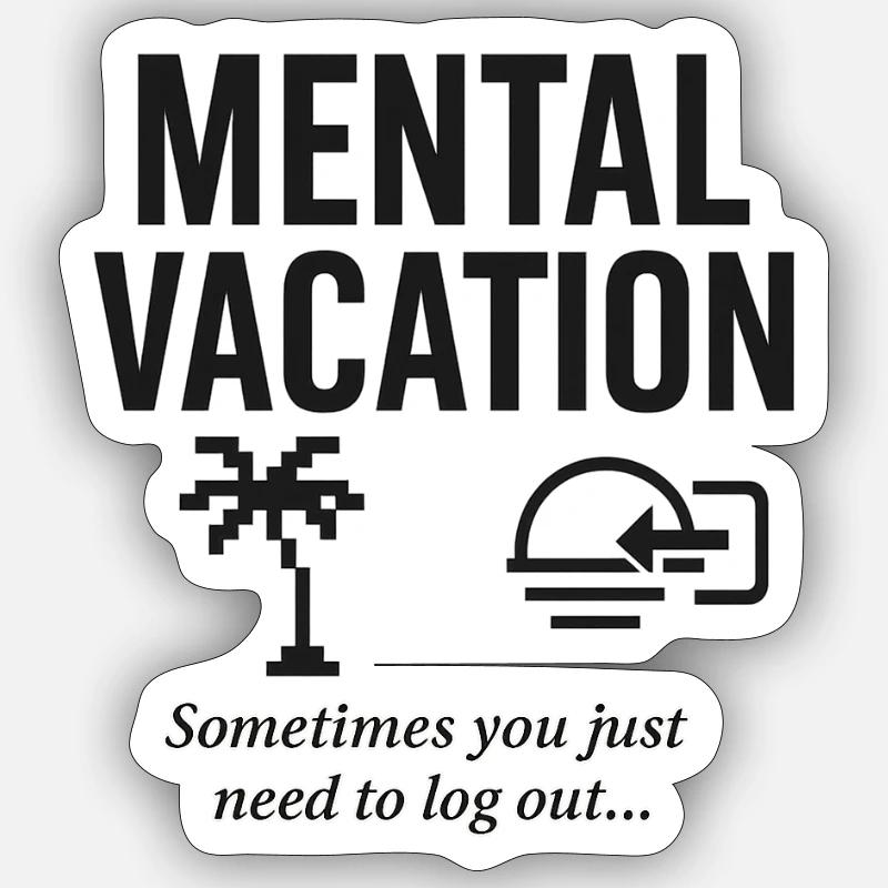 Conception de vacances de récupération mentale Sticker taille S (10 x 10 cm)