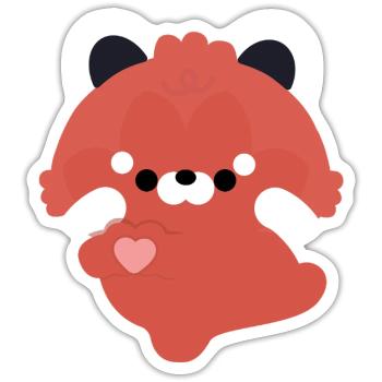 Ich liebe Red Panda - Sticker Größe S (10 x 10 cm) - Mattweiß - Vorne