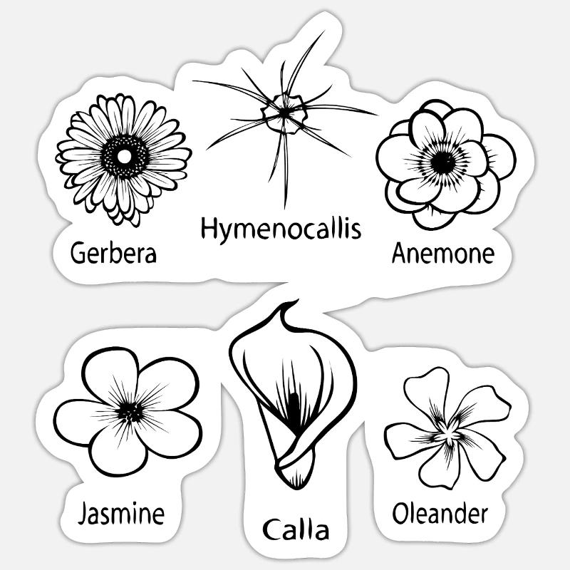Types de fleurs Sticker taille S (10 x 10 cm)