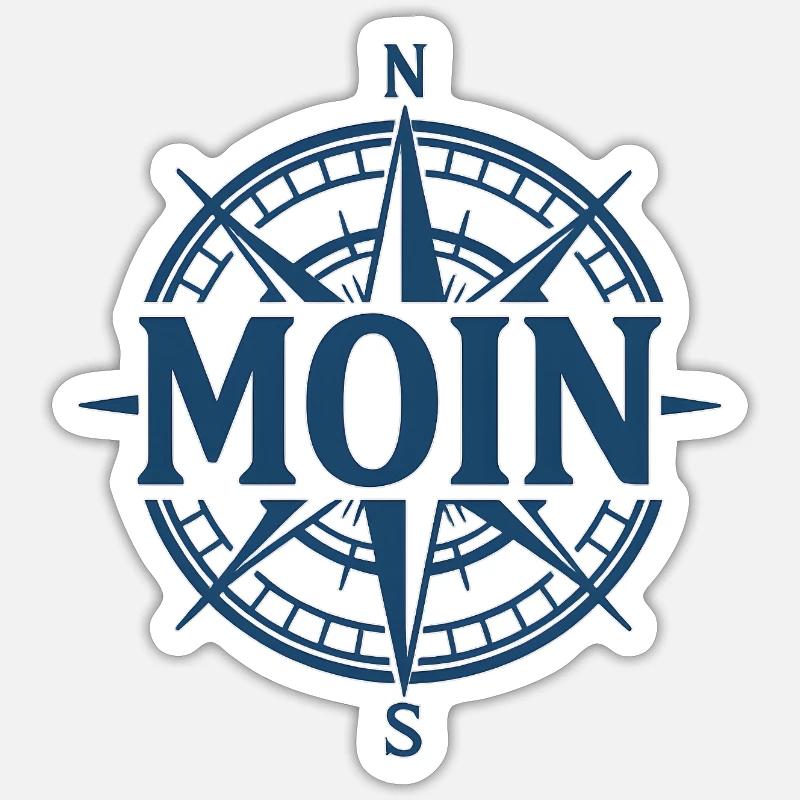MOIN – Kompassrose Maritimes Design Navigation Sticker Größe S (10 x 10 cm)