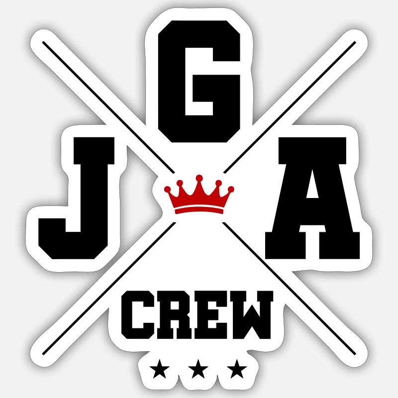JGA Crew - Sticker Größe S (10 x 10 cm) - Mattweiß