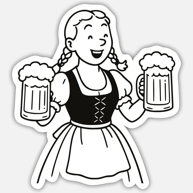 Bier mädchen Sticker size S (10 x 10 cm)