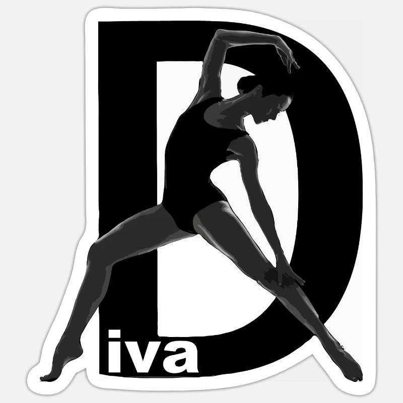 Diva graceful - Sticker size S (10 x 10 cm) - white matte