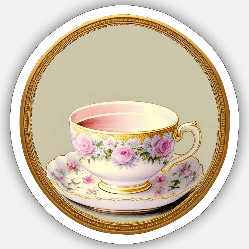 Eine Tasse Tee oder Kaffee? Sticker Größe S (10 x 10 cm)