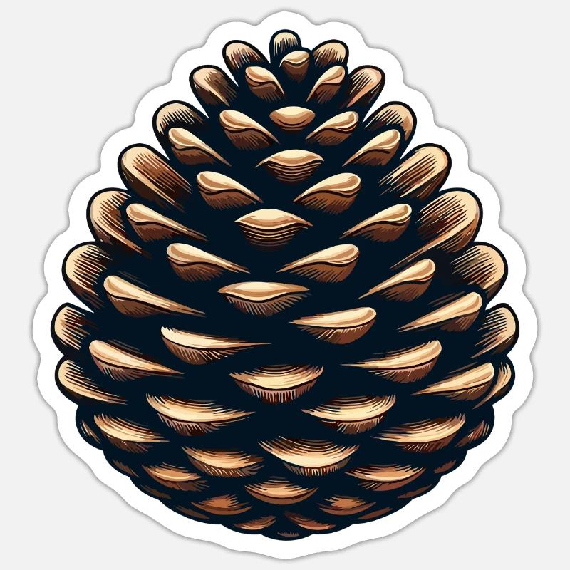 Pine cone Sticker size S (10 x 10 cm)