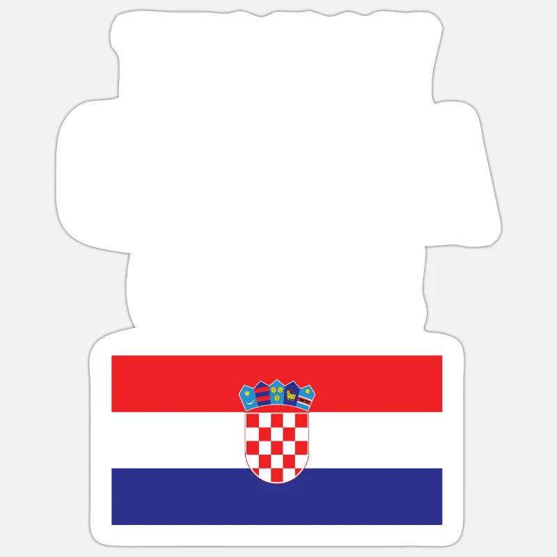C’est mon costume de Croatie - Sticker taille S (10 x 10 cm) - blanc mat