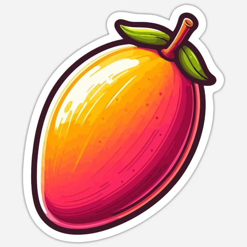Mangue gros fruit - Sticker taille S (10 x 10 cm) - blanc mat