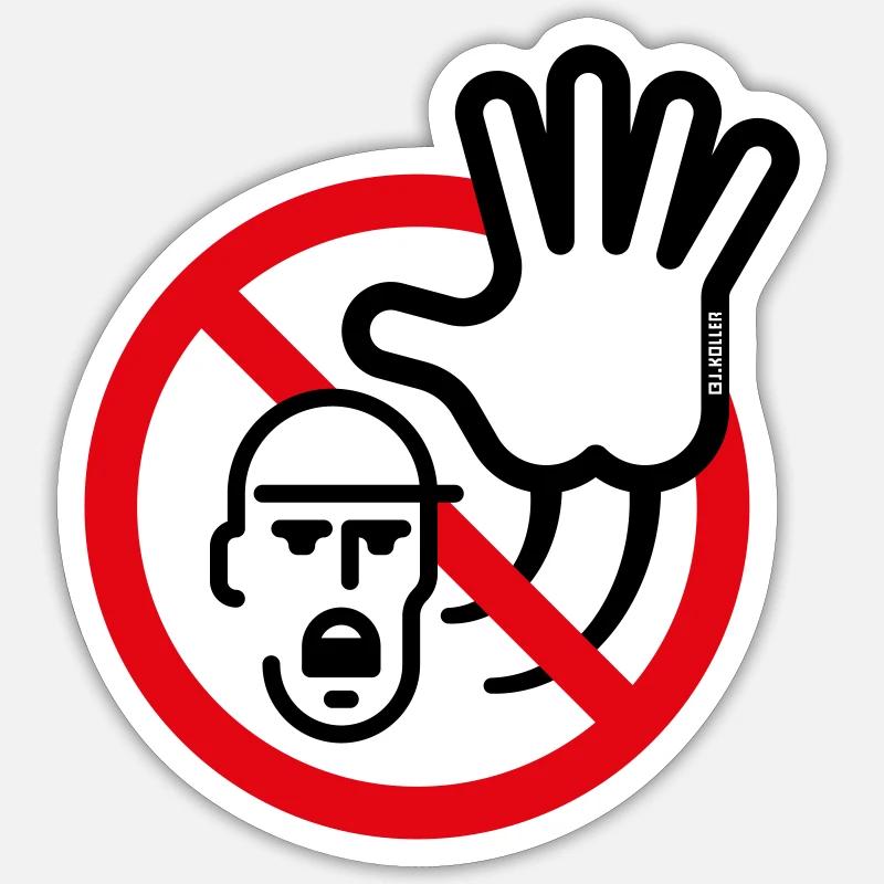 Warning Sign / Caution / Stop (Symbol / 2C) Sticker size S (10 x 10 cm)