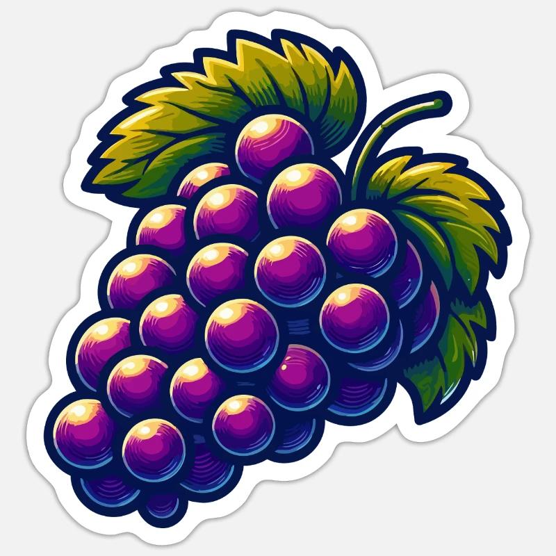 Grape Clusters - Sticker size S (10 x 10 cm) - white matte