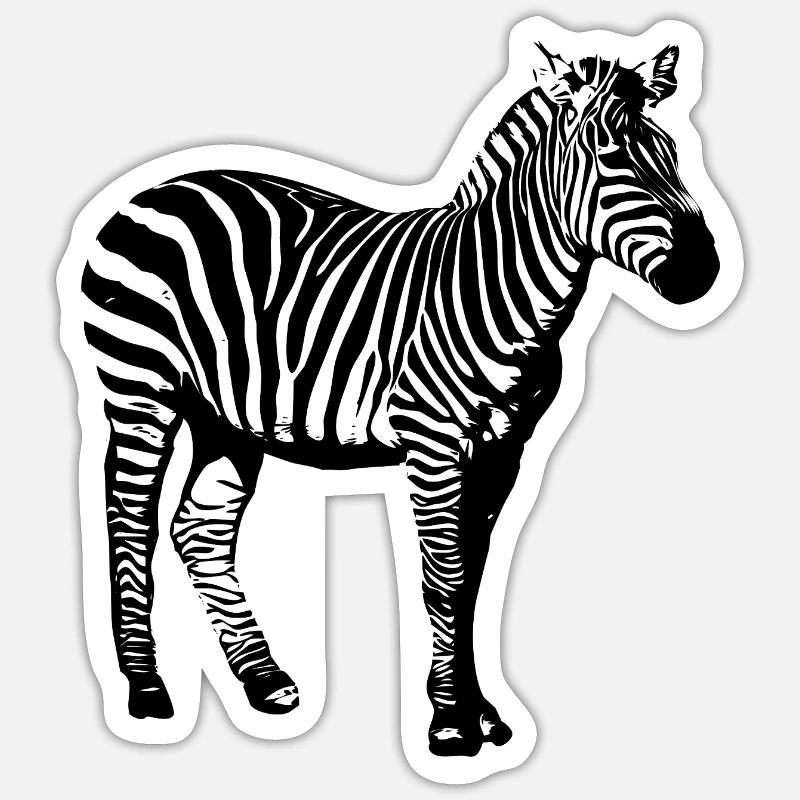 Zebra - Sticker Größe S (10 x 10 cm) - Mattweiß