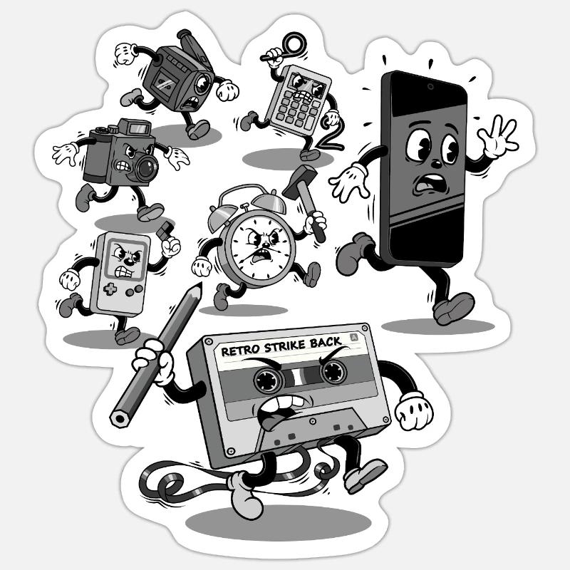 Retro Strike Back - Sticker size S (10 x 10 cm) - white matte