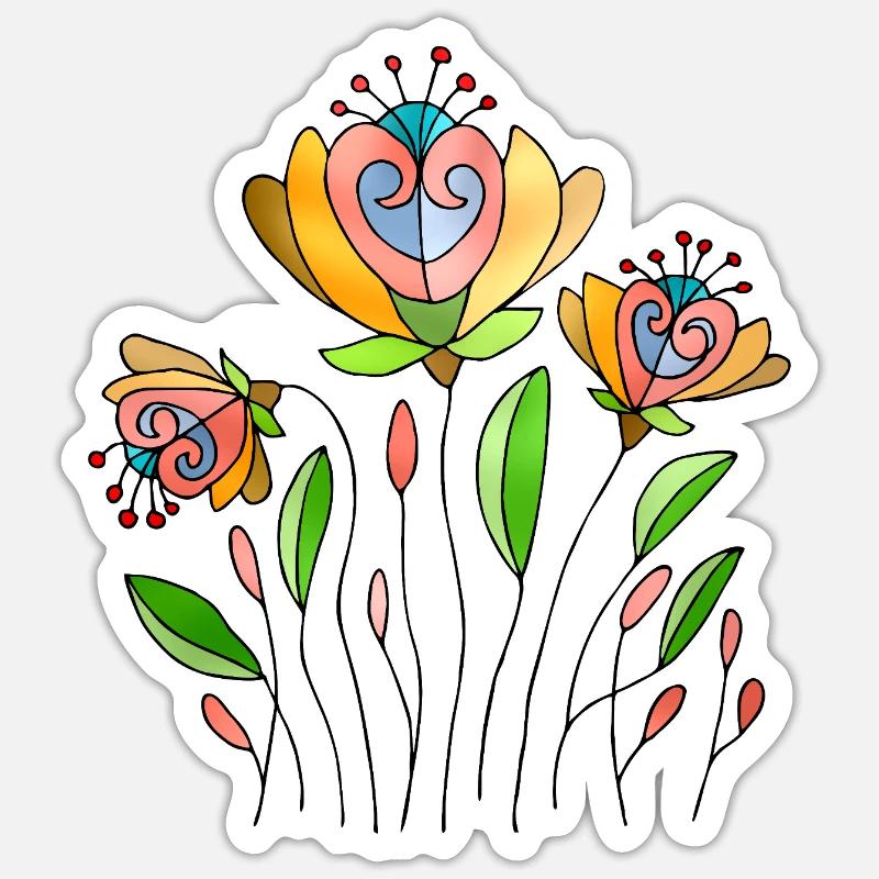 Fleur - Sticker taille S (10 x 10 cm) - blanc mat