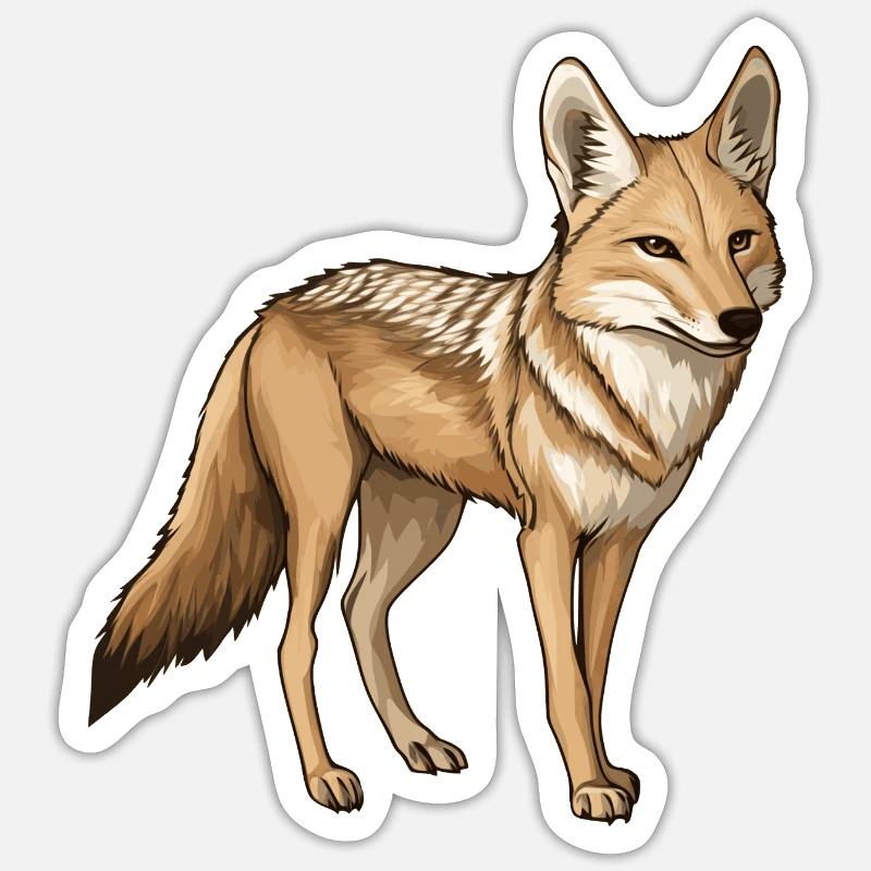 Chacal - Sticker taille S (10 x 10 cm) - blanc mat