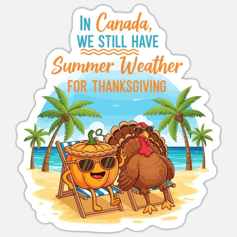 L’été au Canada - Sticker taille S (10 x 10 cm) - blanc mat