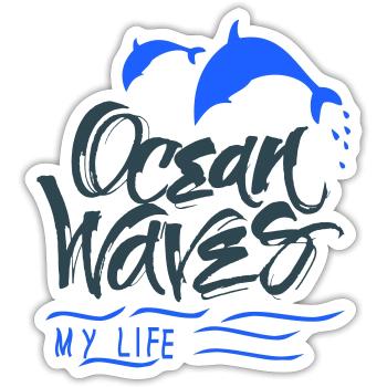 Ocean Delfine - Sticker Größe S (10 x 10 cm) - Mattweiß - Vorne