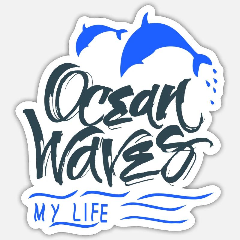 Ocean Dolphins - Sticker size S (10 x 10 cm) - white matte