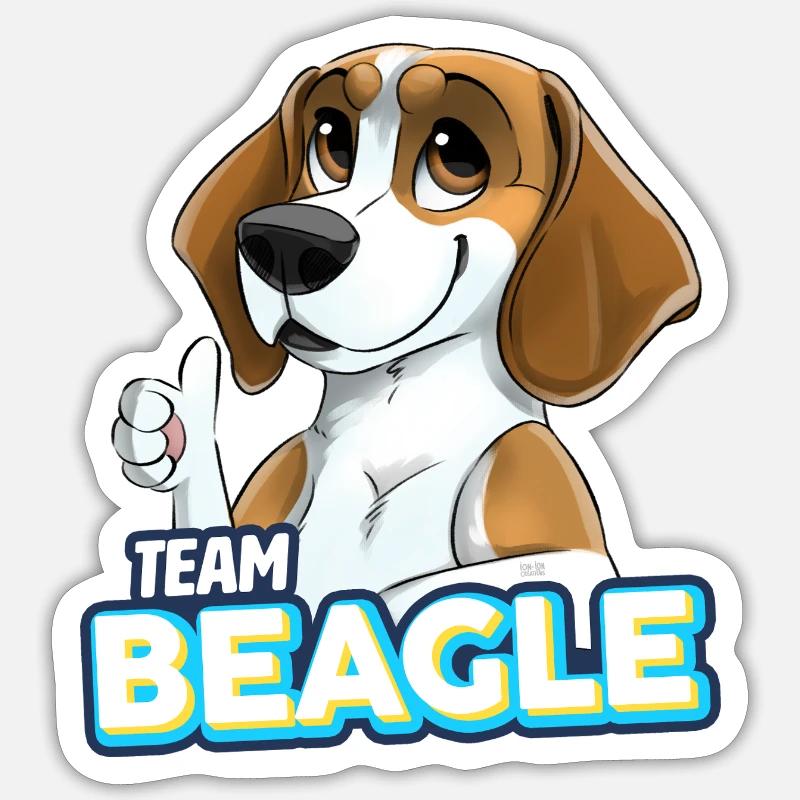 TEAM Beagle - Lemon - Sticker size S (10 x 10 cm) - white matte
