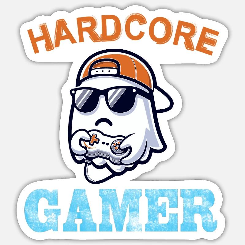 Hardcore GAMER Gaming Geburtstagsgeschenk Sticker Größe S (10 x 10 cm)