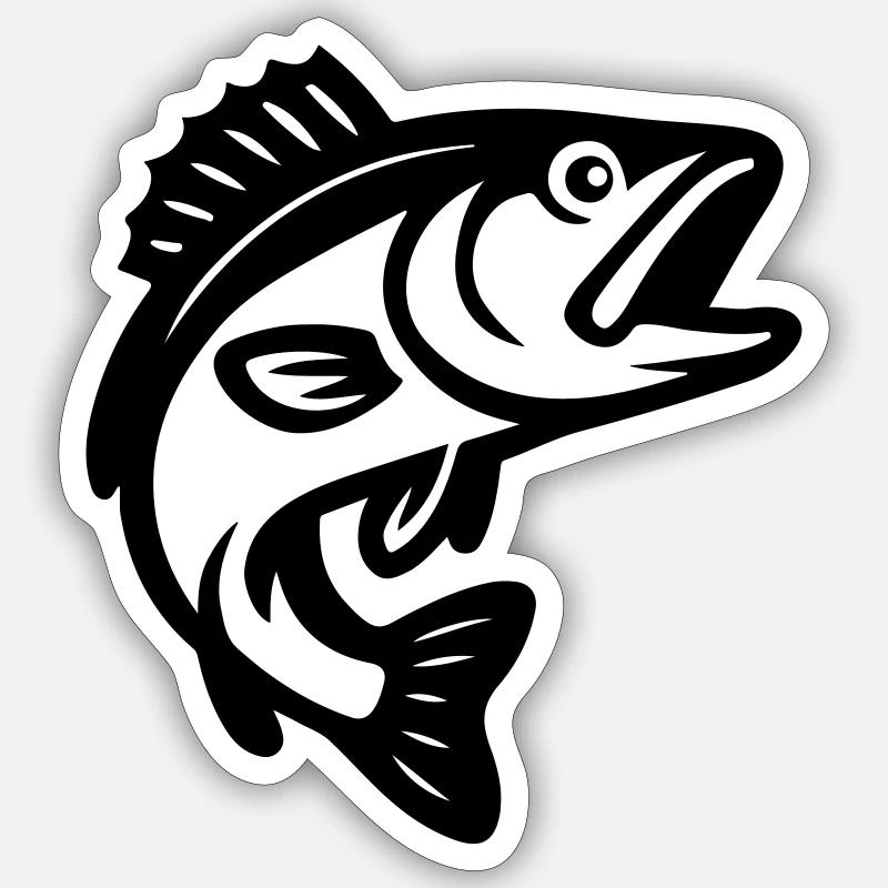 Fish Silhouette - Sticker size S (10 x 10 cm) - white matte