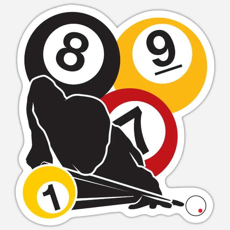 Billiards Focus - Sticker size S (10 x 10 cm) - white matte