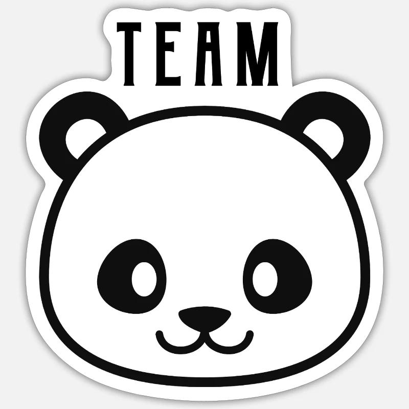 Team Panda Sticker taille S (10 x 10 cm)