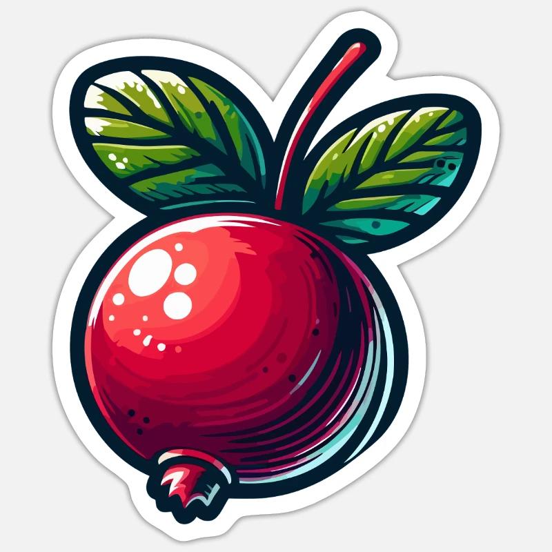 Preiselbeere - Sticker Größe S (10 x 10 cm) - Mattweiß