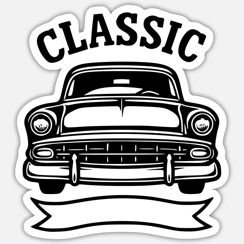 Oldtimer Automobil Sticker Größe S (10 x 10 cm)