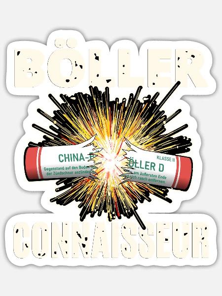 Böller Connaisseur - Sticker Größe S (10 x 10 cm) - Mattweiß