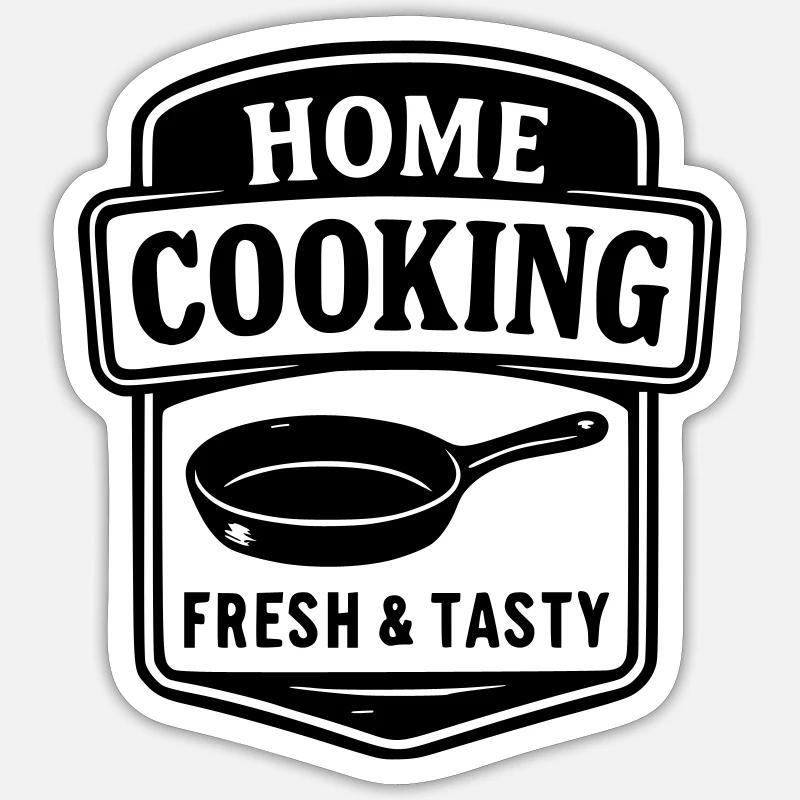 Home cooking - Sticker size S (10 x 10 cm) - white matte